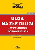 ULGA NA ZŁE DŁUGI - W PYTANIACH I ODPOWIEDZIACH stan prawny 5 lutego 2019 - ebook