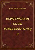 Kontynuacja Listu Poprzedzającego - ebook