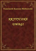 Krytyczne Uwagi - ebook