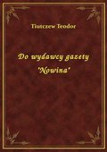 Do wydawcy gazety "Nowina" - ebook