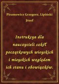 Instrukcya dla nauczycieli szkół początkowych wieyskich i mieyskich względem ich stanu i obowiązków. - ebook