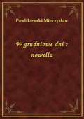 W grudniowe dni : nowella - ebook