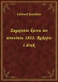 Zagajenie kursu we wrześniu 1822. Rękopis i druk - ebook