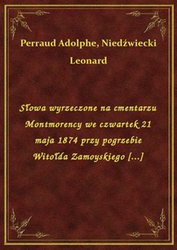 : Słowa wyrzeczone na cmentarzu Montmorency we czwartek 21 maja 1874 przy pogrzebie Witołda Zamoyskiego [...] - ebook