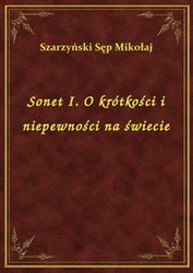 : Sonet I. O krótkości i niepewności na świecie - ebook