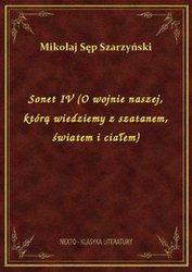 : Sonet IV (O wojnie naszej, którą wiedziemy z szatanem, światem i ciałem) - ebook